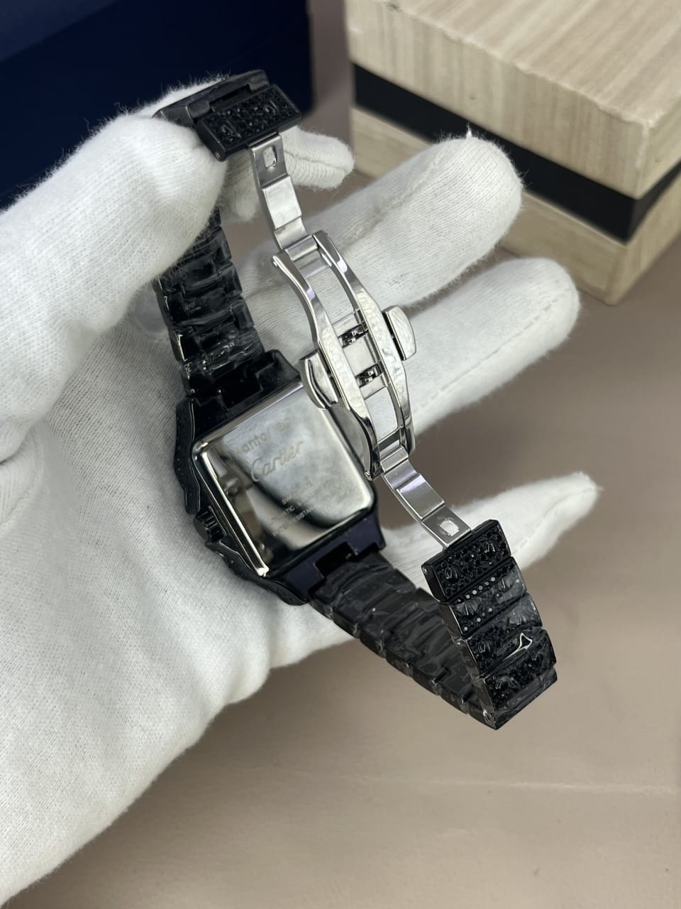 Mens Cartier Tang Full Stone